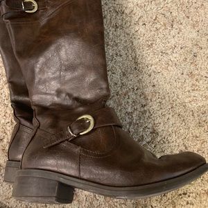 Brown riding boots